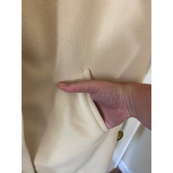 Vintage Cashmere Women's Cream 60's Button Front Coat - L/XL - Picture 6 of 16